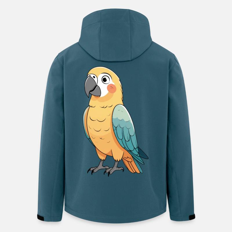 Bunter Papagei Illustration - Recycelte Männer Softshell-Jacke von Stanley/Stella - Dunkles Petrol
