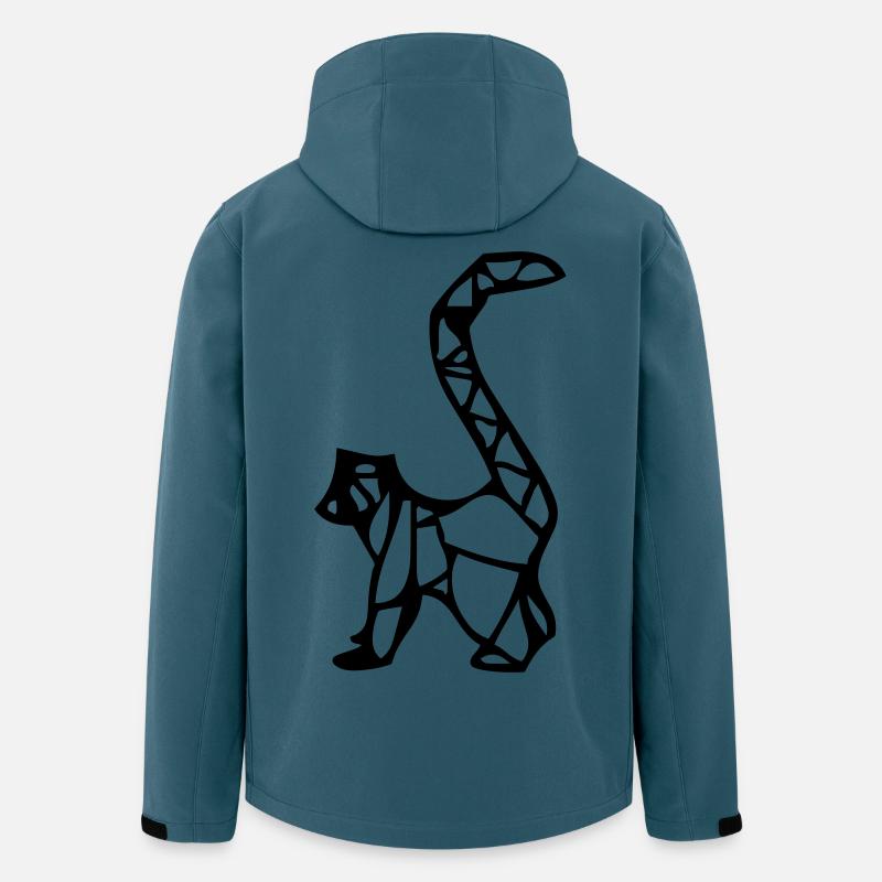 Singe Lémurien en origami - Veste softshell homme en polyester recyclé Stanley/Stella - bleu pétrole foncé