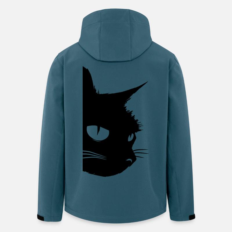 Schwarze Katze Kater  - Recycelte Männer Softshell-Jacke von Stanley/Stella - Dunkles Petrol