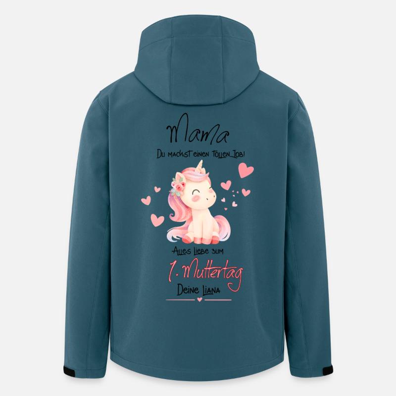Pastell-Einhorn für Muttertag - Recycelte Männer Softshell-Jacke von Stanley/Stella - Dunkles Petrol
