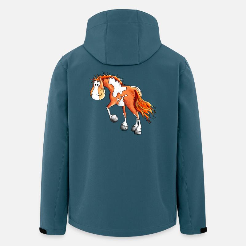 Knuffiger Pinto - Westernpferd - Recycelte Männer Softshell-Jacke von Stanley/Stella - Dunkles Petrol