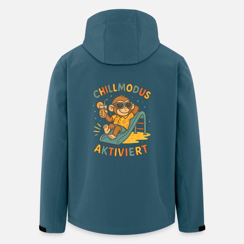 Monkey activé pour le mode détente - Veste softshell homme en polyester recyclé Stanley/Stella - bleu pétrole foncé