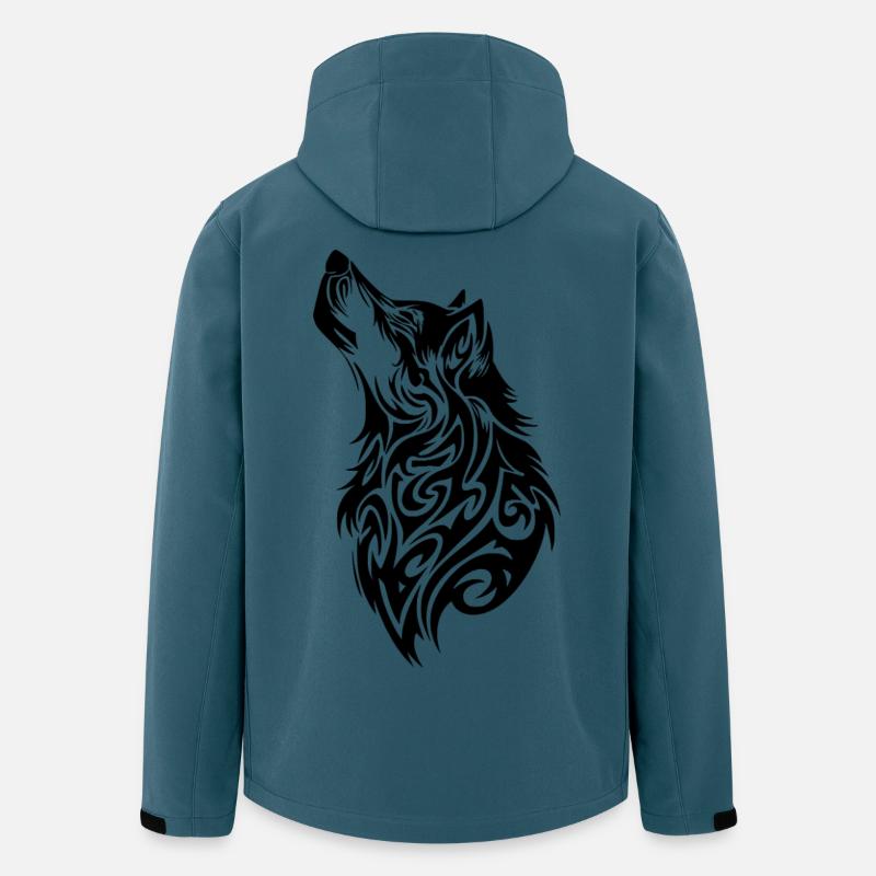 Wolf Tribal Tattoo - Recycelte Männer Softshell-Jacke von Stanley/Stella - Dunkles Petrol