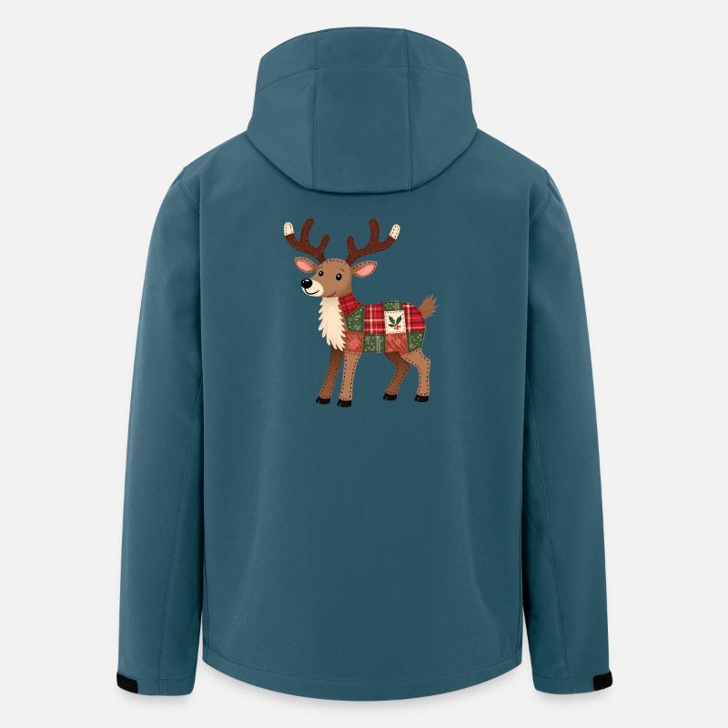 Patchwork Rentier Weihnacht - Recycelte Männer Softshell-Jacke von Stanley/Stella - Dunkles Petrol