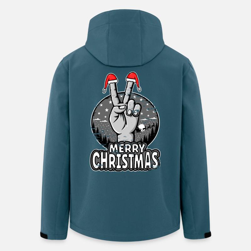 Frohe Weihnachten Peace Sign Design - Recycelte Männer Softshell-Jacke von Stanley/Stella - Dunkles Petrol