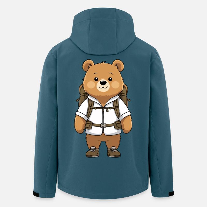 Abenteuerbär mit Rucksack - Recycelte Männer Softshell-Jacke von Stanley/Stella - Dunkles Petrol