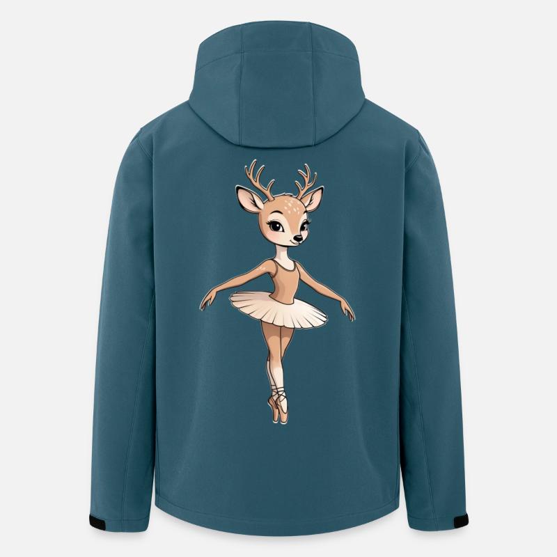 Hirsch Balletttänzerin Illustration - Recycelte Männer Softshell-Jacke von Stanley/Stella - Dunkles Petrol