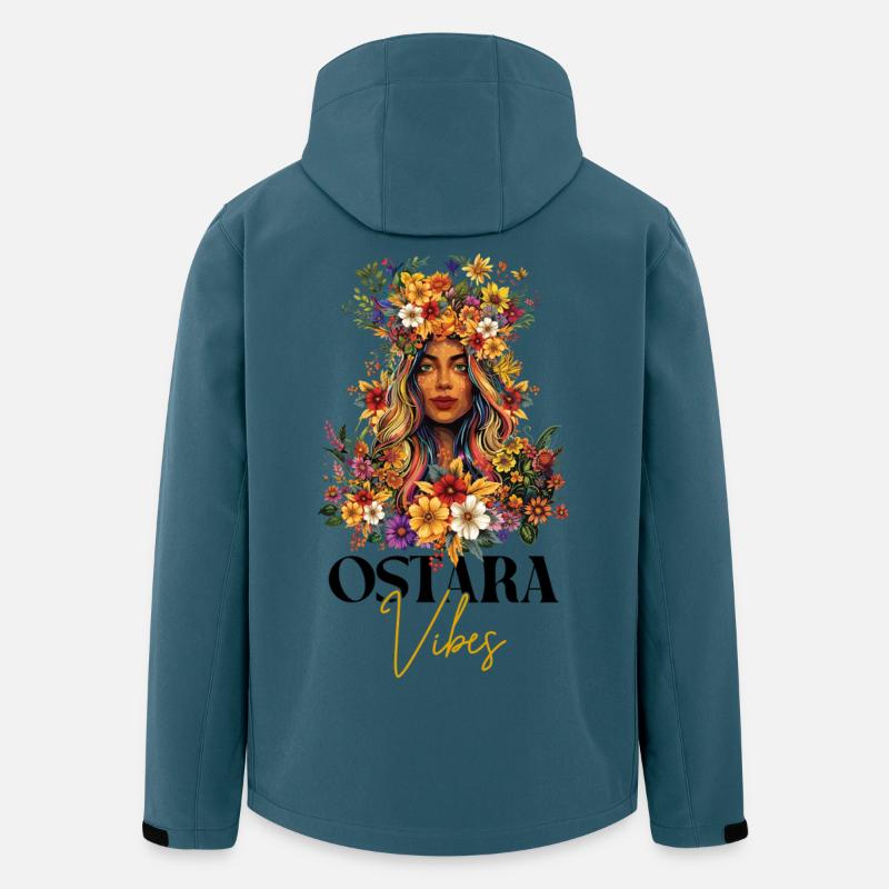 Ostara Vibes Joyeux Pas Déesse Ostara - Veste softshell homme en polyester recyclé Stanley/Stella - bleu pétrole foncé