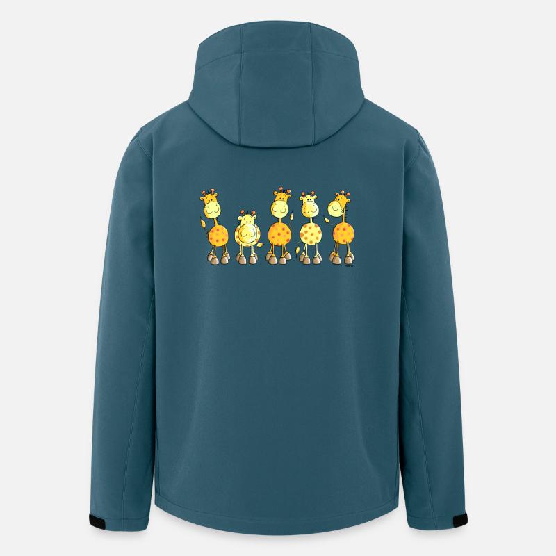 Funny Giraffes - Giraffe - Recycelte Männer Softshell-Jacke von Stanley/Stella - Dunkles Petrol