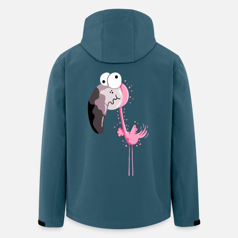 Lustiger Flamingo - Flamingos - Vogel - Comic - Recycelte Männer Softshell-Jacke von Stanley/Stella - Dunkles Petrol