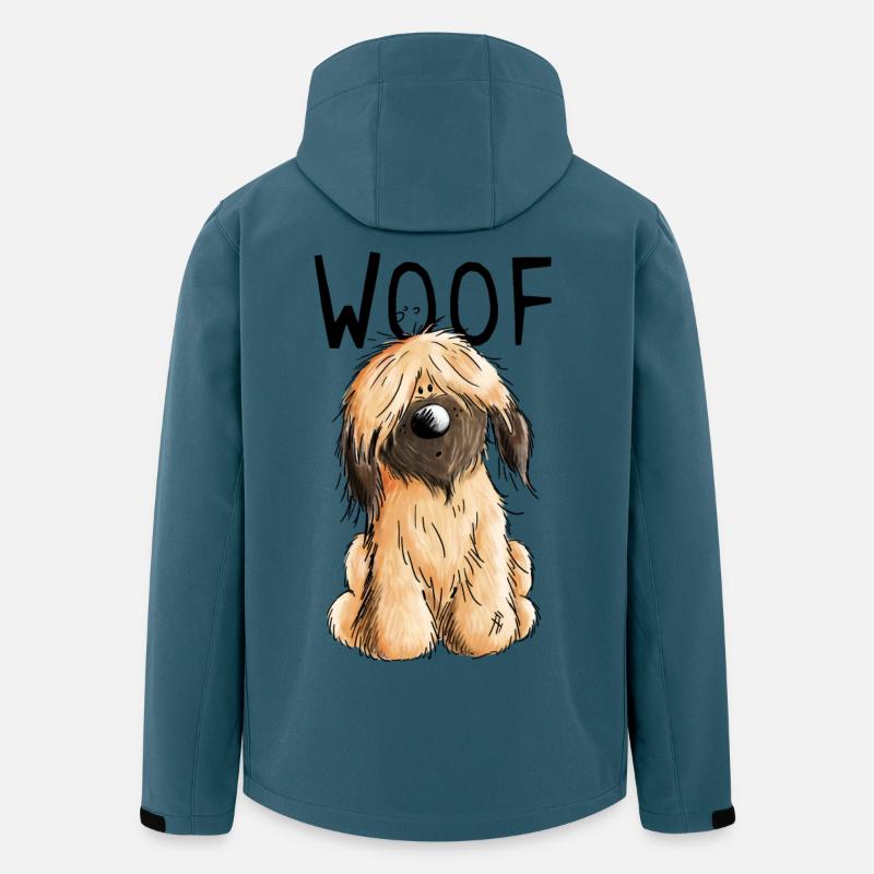 Woof Briard - Comic - Geschenk - Hund - Hunde - Recycelte Männer Softshell-Jacke von Stanley/Stella - Dunkles Petrol