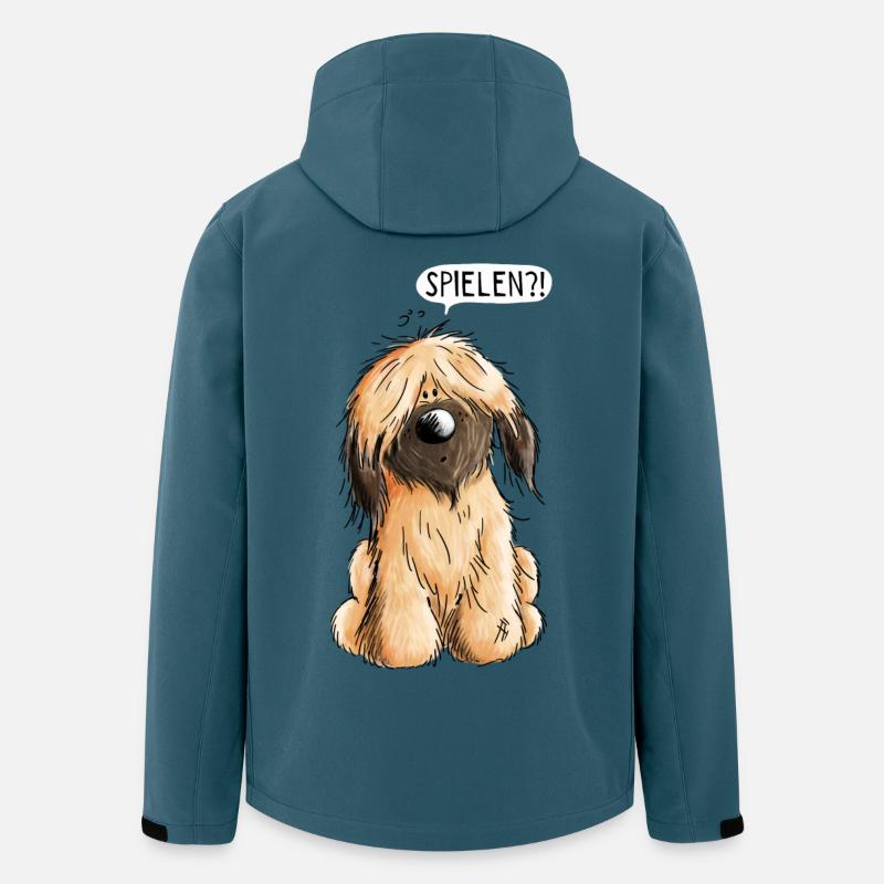 Verspielter kleiner Briard - Hund - Hunde - Gesche - Recycelte Männer Softshell-Jacke von Stanley/Stella - Dunkles Petrol