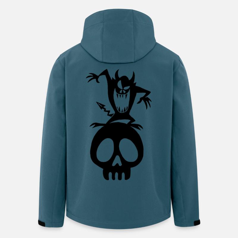 Schädel und schwarzer Dämon - Recycelte Männer Softshell-Jacke von Stanley/Stella - Dunkles Petrol