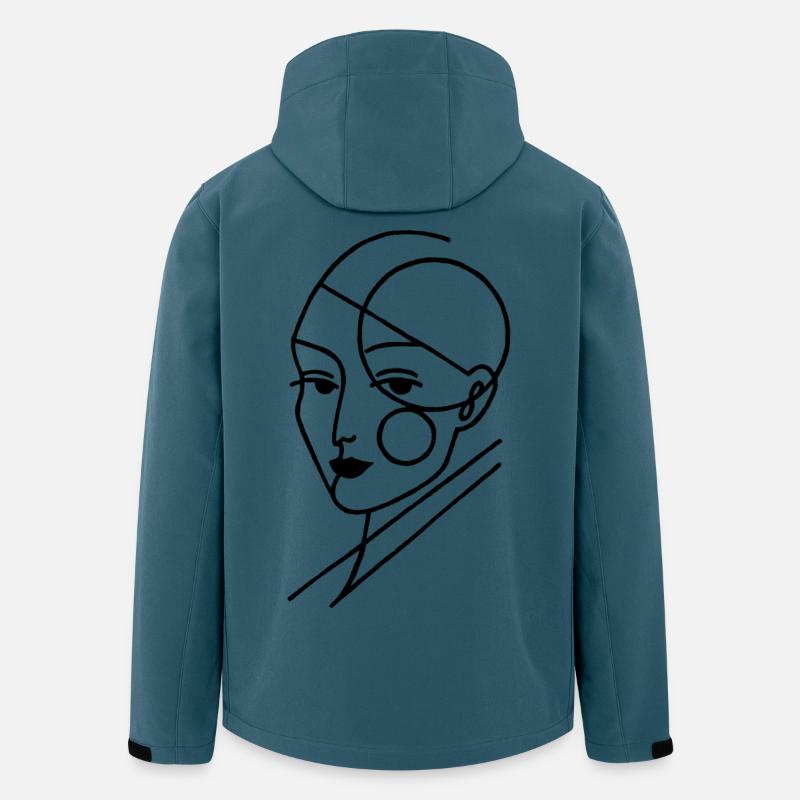 Schwarzer geometrischer Mensch - Recycelte Männer Softshell-Jacke von Stanley/Stella - Dunkles Petrol