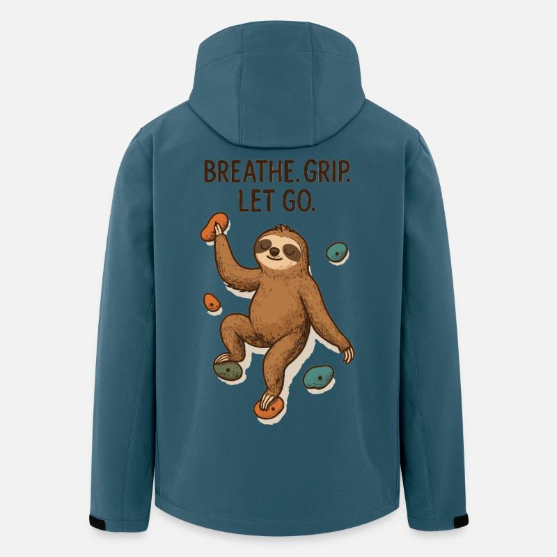 Zen Sloth: Grip Let Go Climbing - Men’s Recycled Softshell Jacket by Stanley/Stella - stargazer