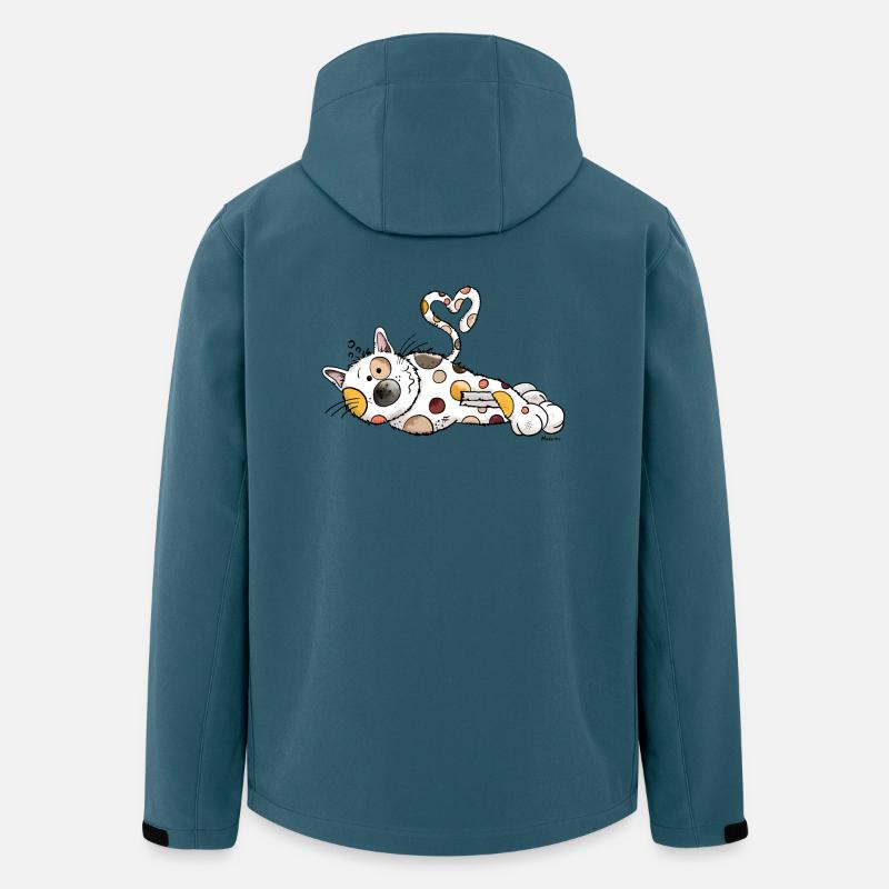 Katze Lilli - Recycelte Männer Softshell-Jacke von Stanley/Stella - Dunkles Petrol