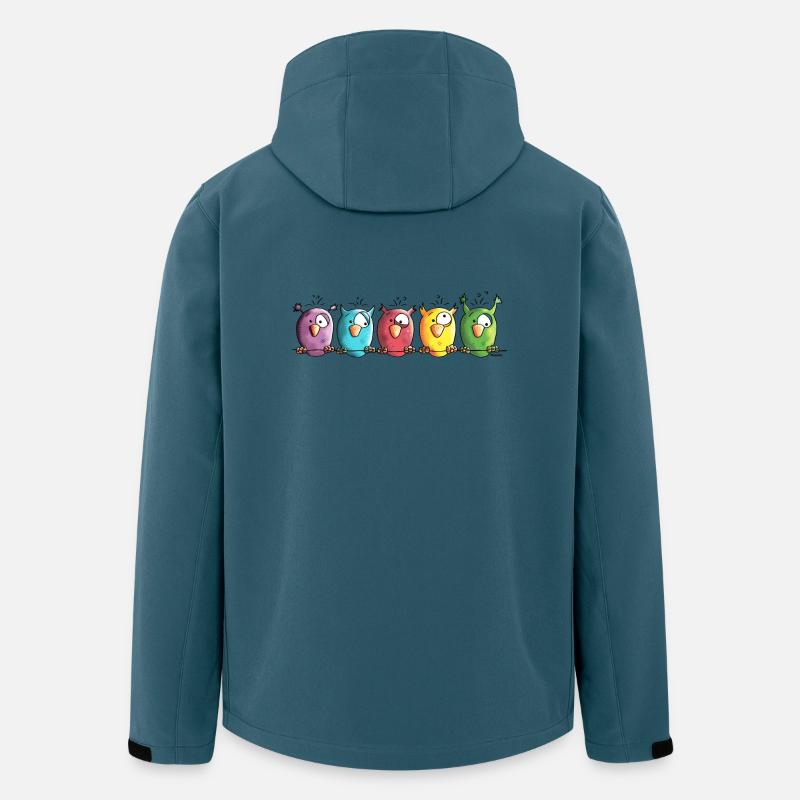 Funny Owls - Eule - Vogel - Recycelte Männer Softshell-Jacke von Stanley/Stella - Dunkles Petrol