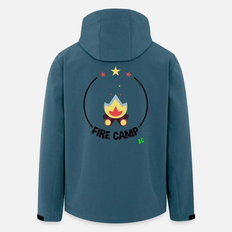 Camp de feu - Veste softshell homme en polyester recyclé Stanley/Stella - bleu pétrole foncé