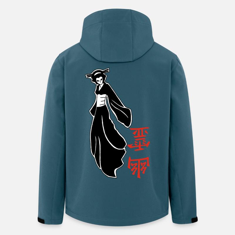 Schwarz-Weißer japanischer Geist - Recycelte Männer Softshell-Jacke von Stanley/Stella - Dunkles Petrol