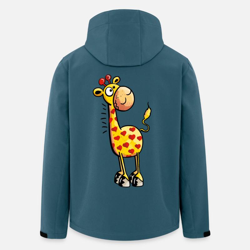 Kleinen Giraffe - Giraffen - Tier - Comic - Recycelte Männer Softshell-Jacke von Stanley/Stella - Dunkles Petrol
