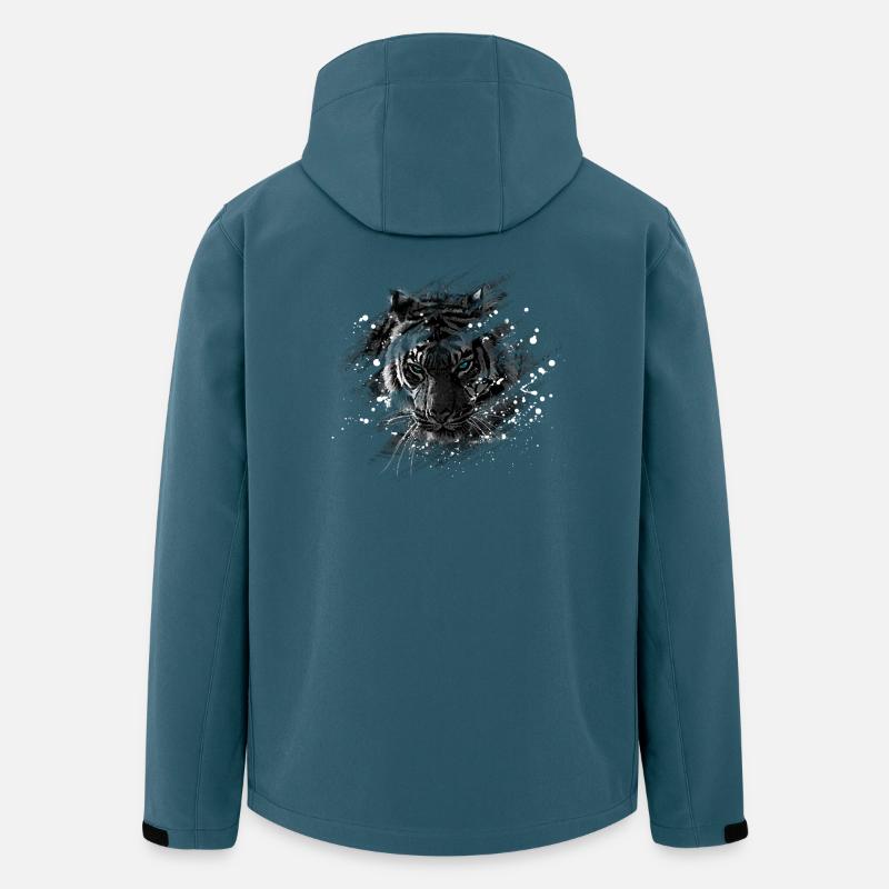 Blauäugiger Tiger - Recycelte Männer Softshell-Jacke von Stanley/Stella - Dunkles Petrol