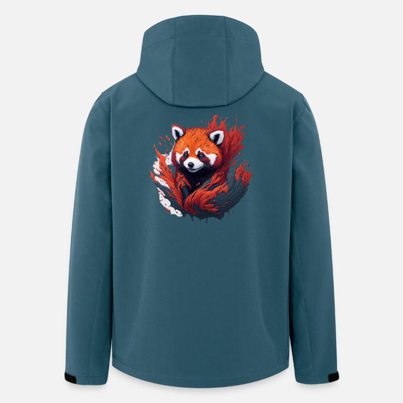 Roter Panda im Farbwirbel - Recycelte Männer Softshell-Jacke von Stanley/Stella - Dunkles Petrol