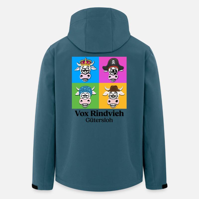Kuhquartett-VR mit Text - Recycelte Männer Softshell-Jacke von Stanley/Stella - Dunkles Petrol