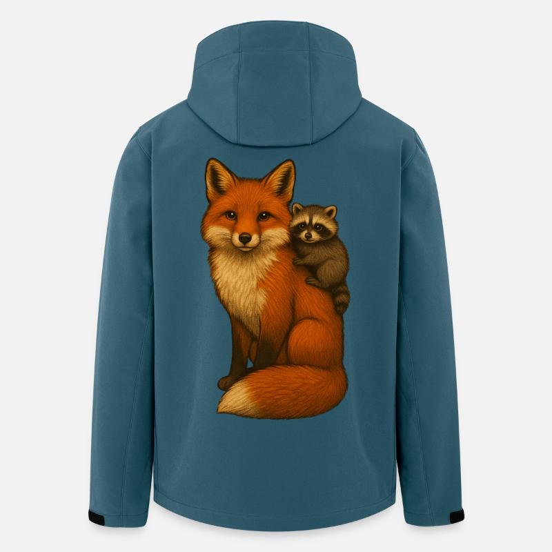 Fuchs und Waschbär - Recycelte Männer Softshell-Jacke von Stanley/Stella - Dunkles Petrol