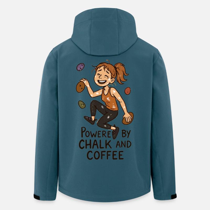 Bouldering, Chalk & Coffee: Tired Climber Comic - Men’s Recycled Softshell Jacket by Stanley/Stella - stargazer