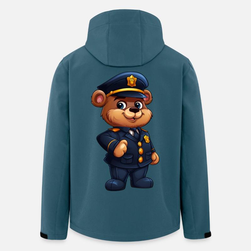 Bären Polizist - Recycelte Männer Softshell-Jacke von Stanley/Stella - Dunkles Petrol