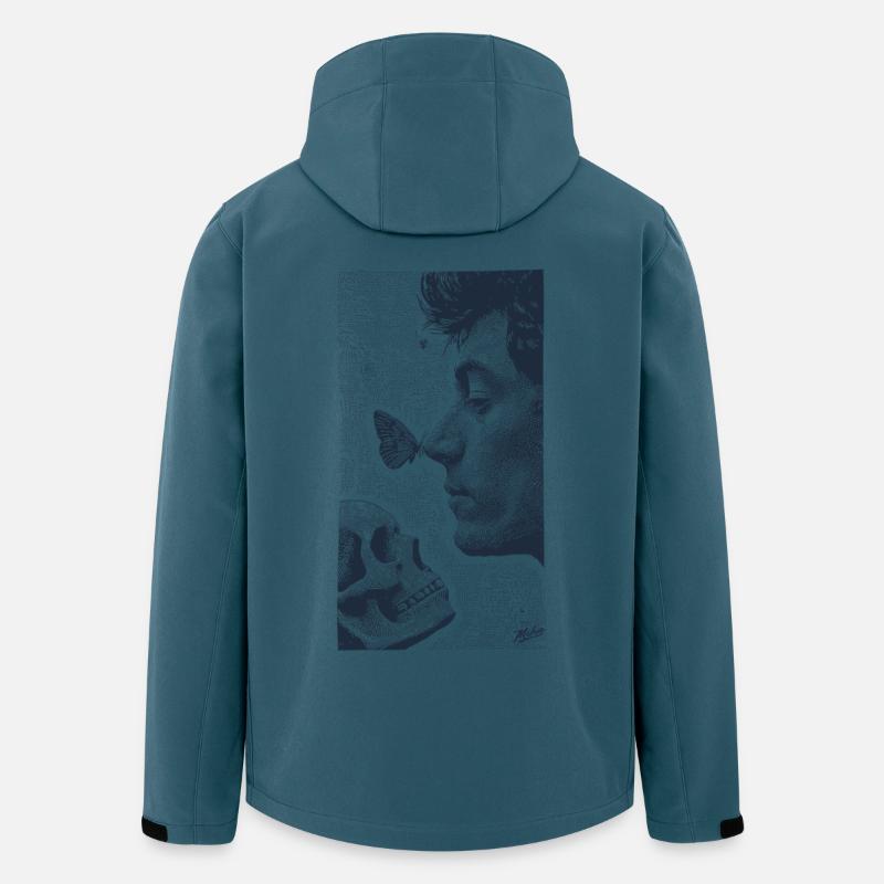 Skull and Butterfly - Recycelte Männer Softshell-Jacke von Stanley/Stella - Dunkles Petrol