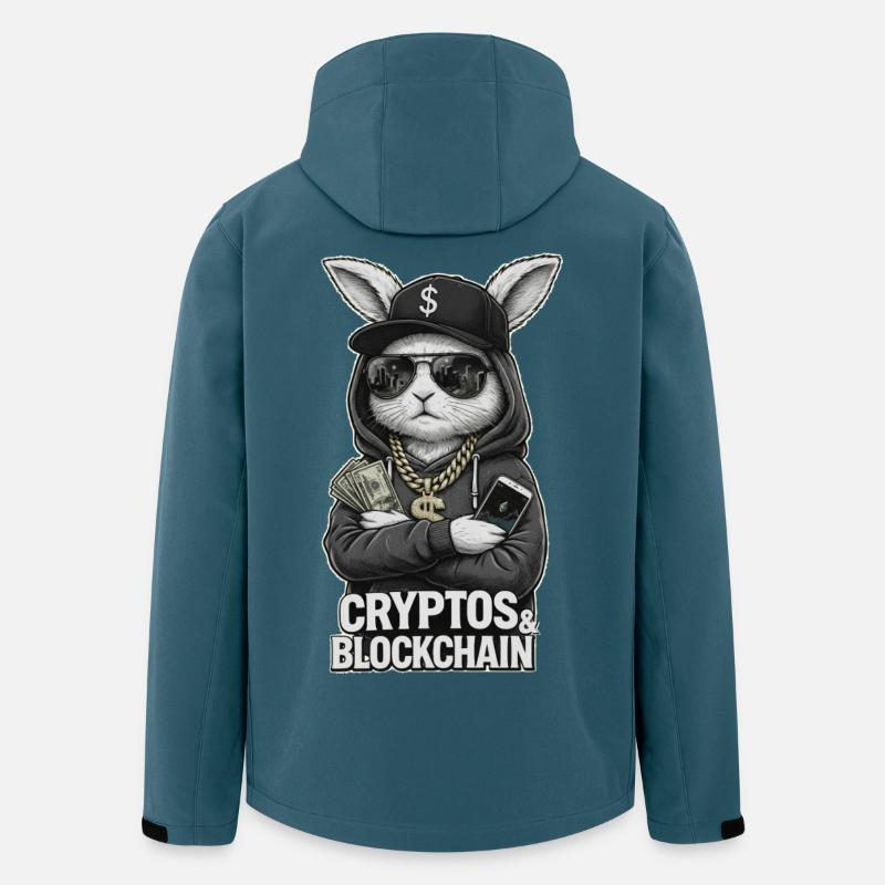 CryptoRabbit: Maglietta Blockchain Hustle - Giacca softshell uomo in poliestere riciclato di Stanley/Stella - petrolio scuro