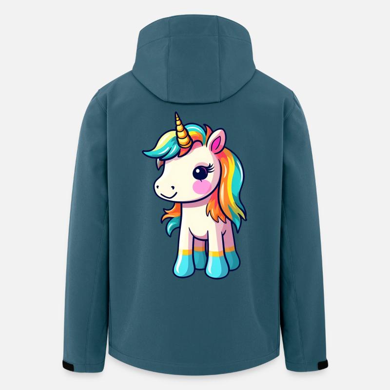 Einhorn-Pride-Design | Einhorn | Regenbogen - Recycelte Männer Softshell-Jacke von Stanley/Stella - Dunkles Petrol