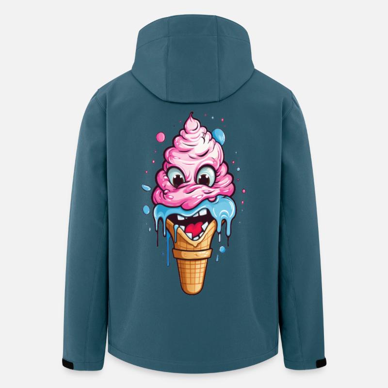 Verspieltes Eistopping-Motiv für Kinder - Recycelte Männer Softshell-Jacke von Stanley/Stella - Dunkles Petrol