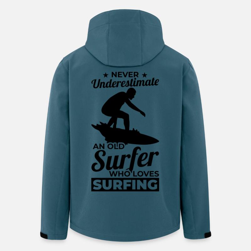 Surfeur Papi - Veste softshell homme en polyester recyclé Stanley/Stella - bleu pétrole foncé