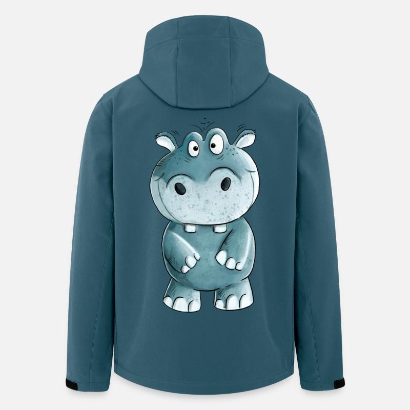 Blue Hippo I Wildlife Comic - Men’s Recycled Softshell Jacket by Stanley/Stella - stargazer
