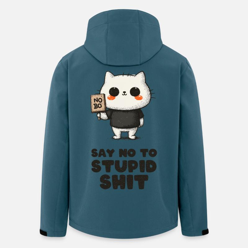 Kuschelige Katze sagt Nein - Recycelte Männer Softshell-Jacke von Stanley/Stella - Dunkles Petrol