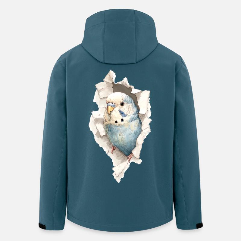 Perruche ondulée - Veste softshell homme en polyester recyclé Stanley/Stella - bleu pétrole foncé