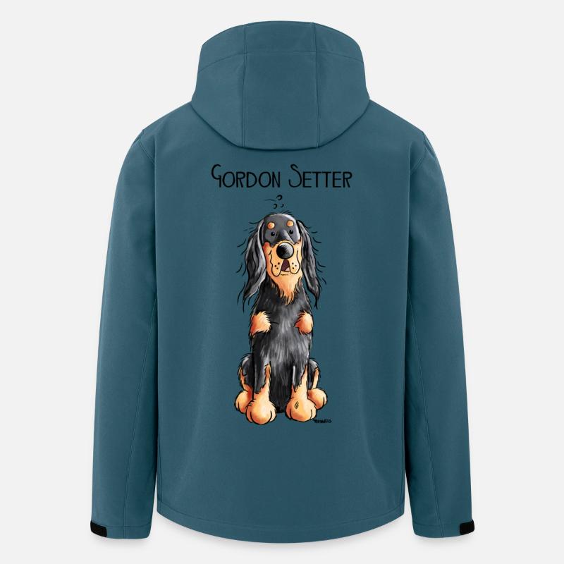 Funny Gordon Setter - Hund - Comic - Hunderasse - Recycelte Männer Softshell-Jacke von Stanley/Stella - Dunkles Petrol