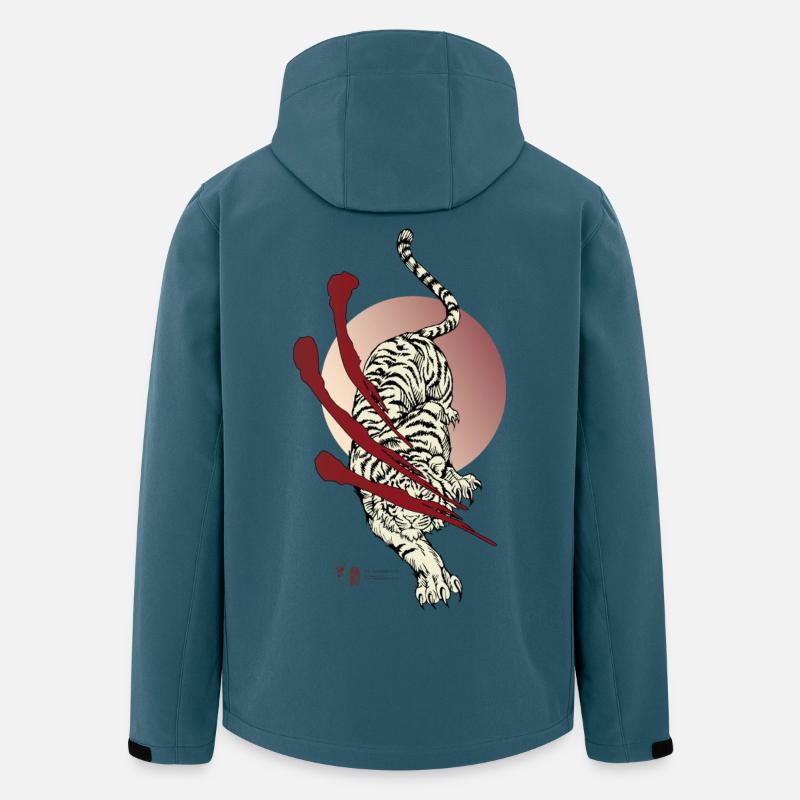 Japan Tiger Rising Sun - Recycelte Männer Softshell-Jacke von Stanley/Stella - Dunkles Petrol
