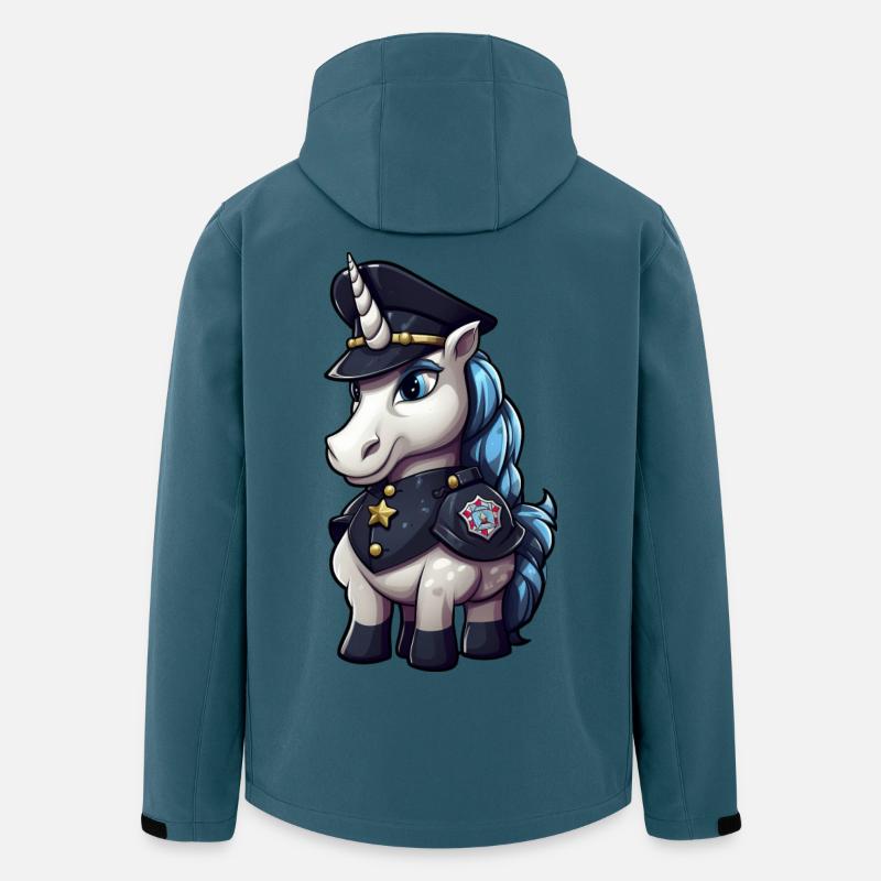 Polizei Einhorn - Recycelte Männer Softshell-Jacke von Stanley/Stella - Dunkles Petrol