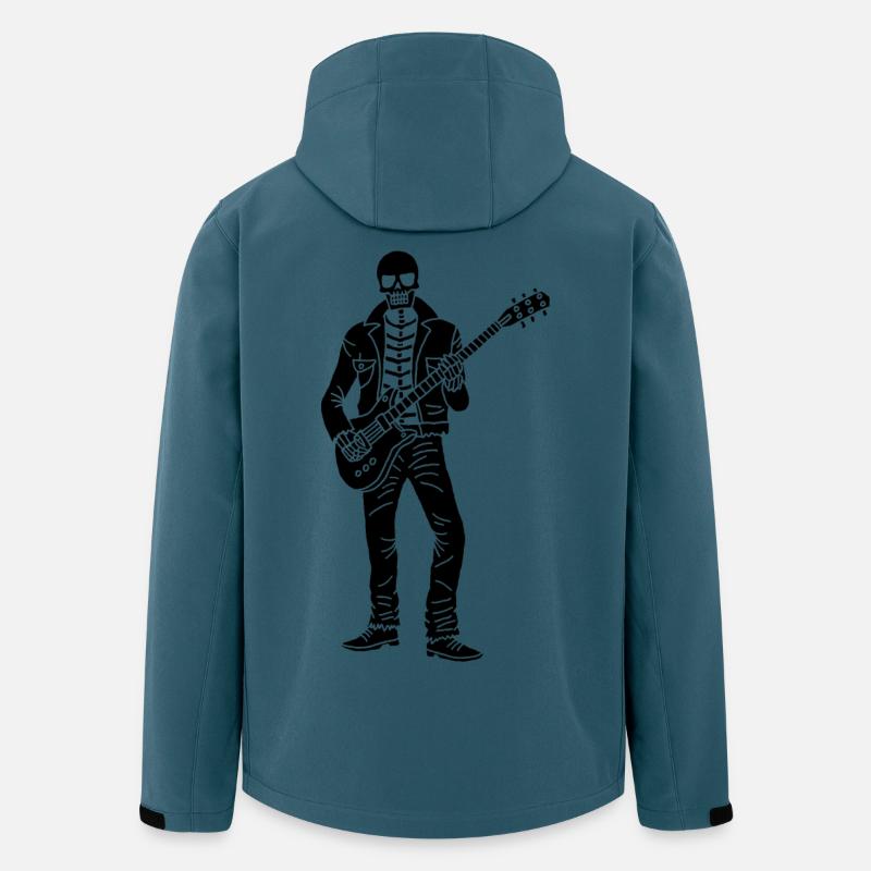 Gitarrist Skeleton (Schwarz) - Recycelte Männer Softshell-Jacke von Stanley/Stella - Dunkles Petrol