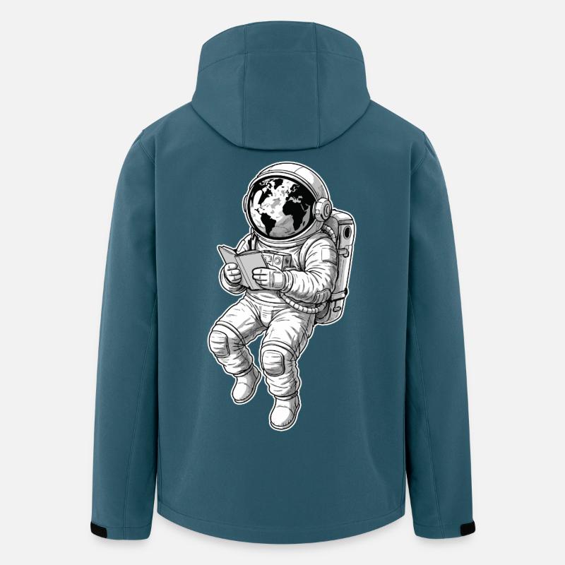 Astronaute Lecture Espace Terre - Veste softshell homme en polyester recyclé Stanley/Stella - bleu pétrole foncé