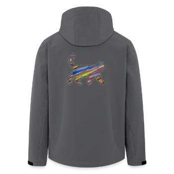 Cat Prism Rainbow Animals - Men’s Recycled Softshell Jacket by Stanley/Stella - stargazer - Back - AI Model Male 185 light (185cm)