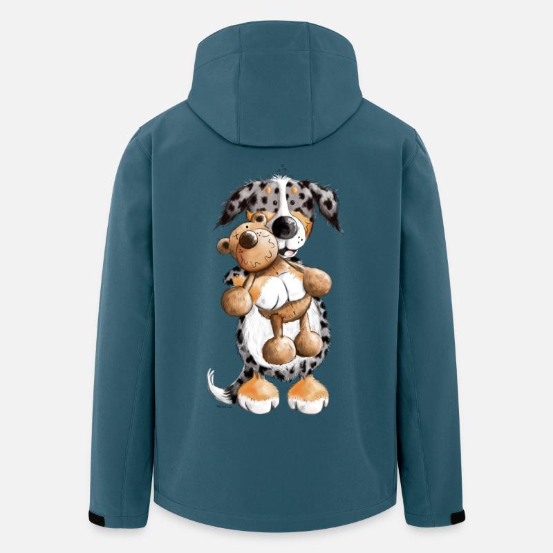 Australian Shepherd mit Teddy - Recycelte Männer Softshell-Jacke von Stanley/Stella - Dunkles Petrol