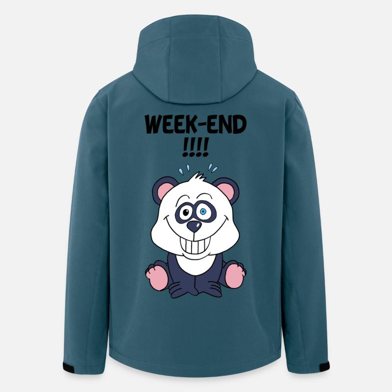 Panda-Wochenende - Recycelte Männer Softshell-Jacke von Stanley/Stella - Dunkles Petrol