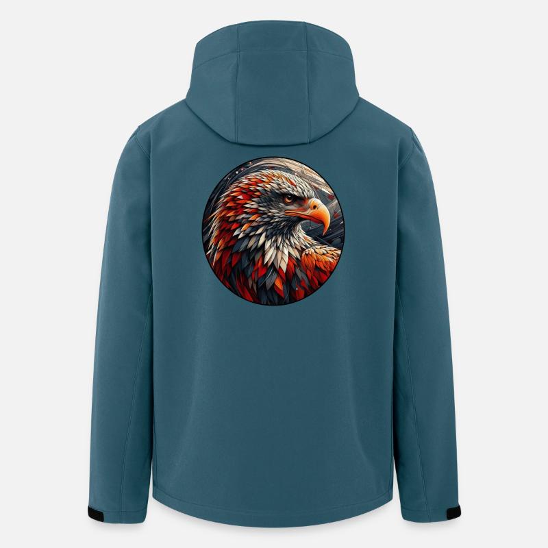 Flammenfeder Adler Mosaik - Recycelte Männer Softshell-Jacke von Stanley/Stella - Dunkles Petrol