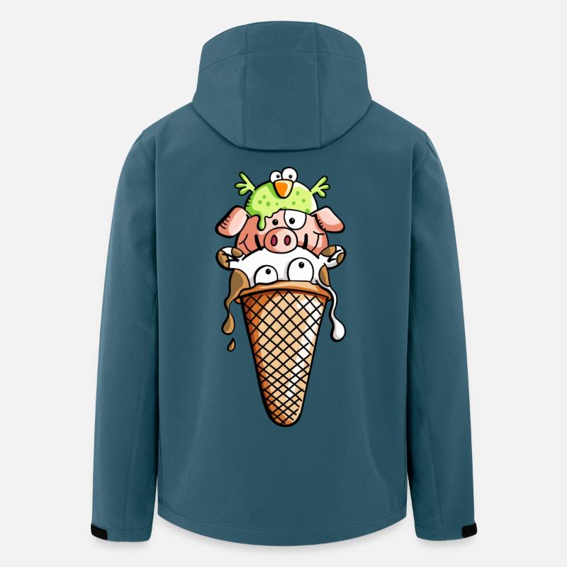 Bauernhoftier Eiscreme - Tiere - Eis - Kinder -Fun - Recycelte Männer Softshell-Jacke von Stanley/Stella - Dunkles Petrol