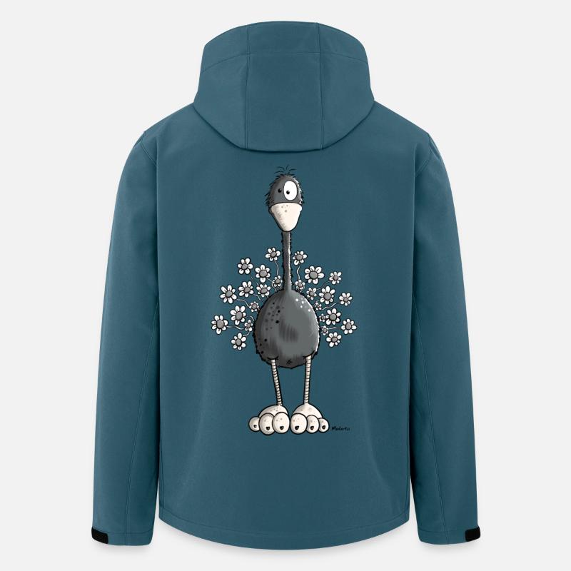 Vogelstrauß mit Blumen - Recycelte Männer Softshell-Jacke von Stanley/Stella - Dunkles Petrol