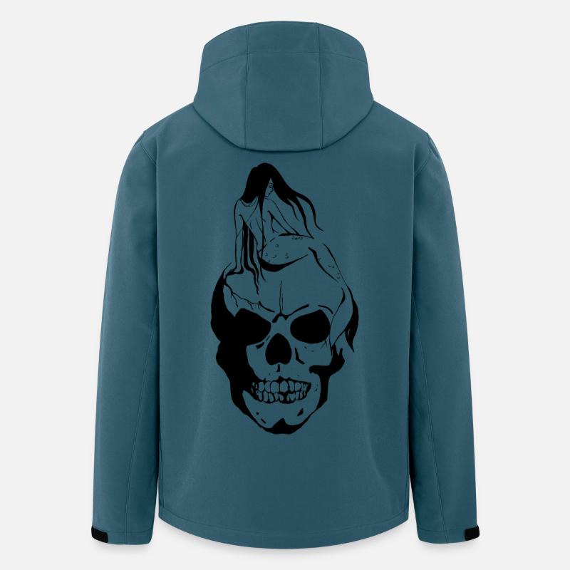 Meerjungfrau auf Schädel - Recycelte Männer Softshell-Jacke von Stanley/Stella - Dunkles Petrol